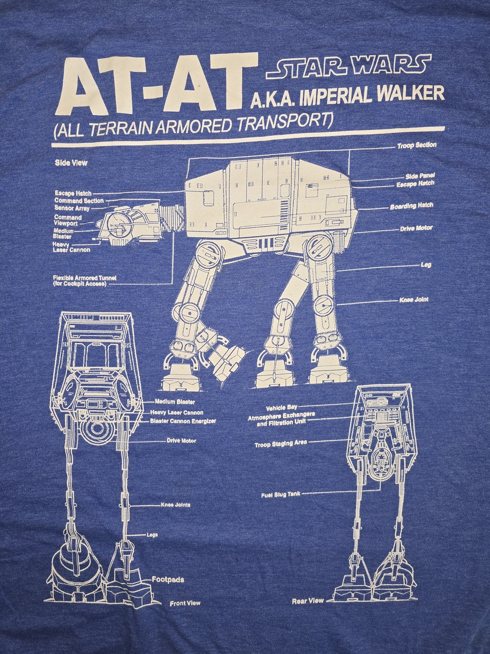 MAD Engine Star Wars AT-AT Imperial Walker Graphic Tee - Blue & White